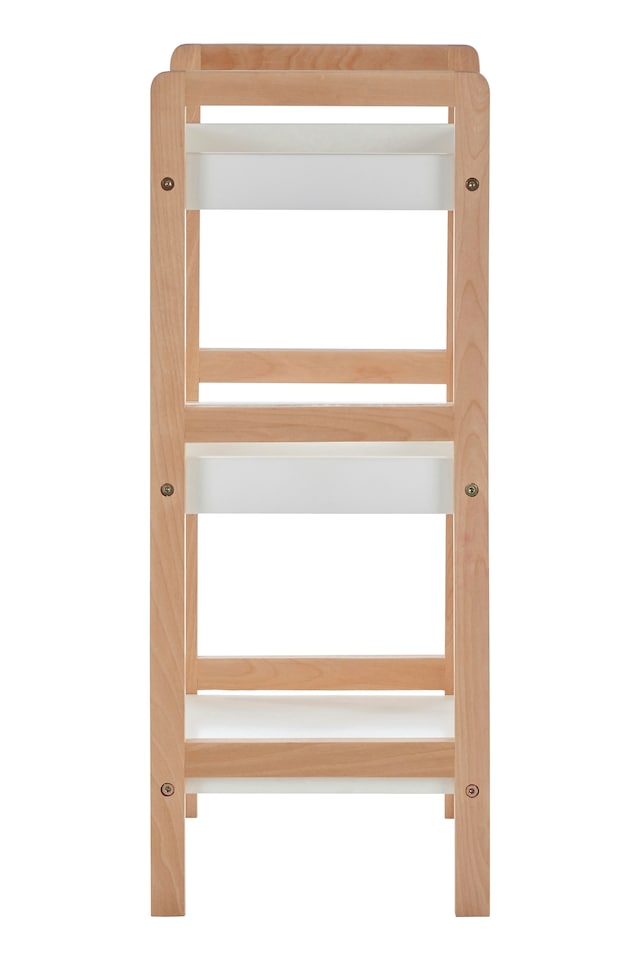 image 1 of ARLA 3 Tier  Bathroom Shelf Unit With Birchwood Frame | Cream