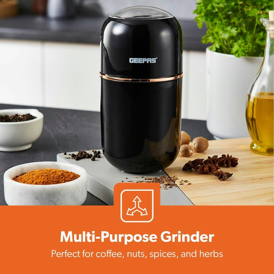 image 1 of GEEPAS Coffee Grinder 80 g, Capacity Stainless Steel Bowl & Double Blades