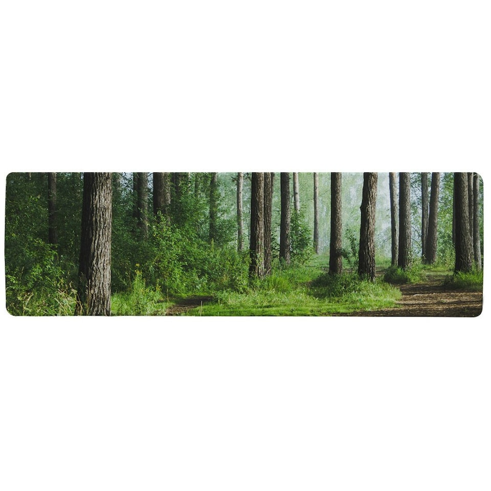 image 1 of Beautiful summer forest with different trees Designer (Runner Rug)