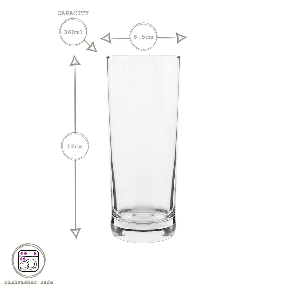 image 1 of LAV Liberty Highball Glasses - 360ml - Clear - Pack of 6 | Clear | Transparent