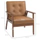 image 7 of HOMCOM Accent Chair PU Leather Armchair with Armrests for Living Room Brown