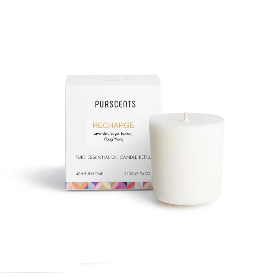 image 1 of Purscents Secret Garden Candle Refill Block - Sweet Orange, Bergamot, Anise, Cypress, Ylang Ylang  220g | Orange | 1