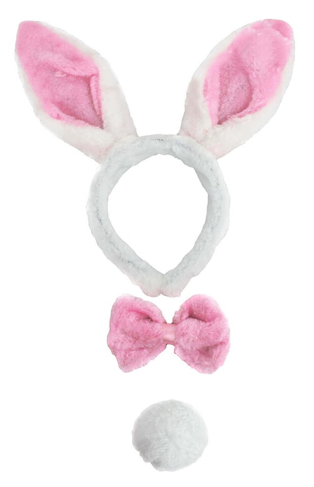 Pink Bunny Set - Ears, Tie & Tail | Pink | 24