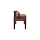 image 8 of Artisan Furniture Solid Wood Bordeaux Leather Bench, Upholstered, Brown