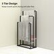 image 4 of HOMCOM Freestanding Towel Rack, Steel Towel Rail Holder with 3 Bars, Black