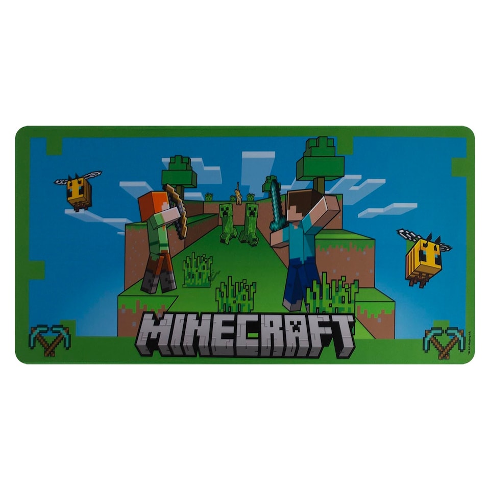image 1 of PMS Minecraft Desk Mat Multicoloured Gaming Mat - 35cm x 80cm