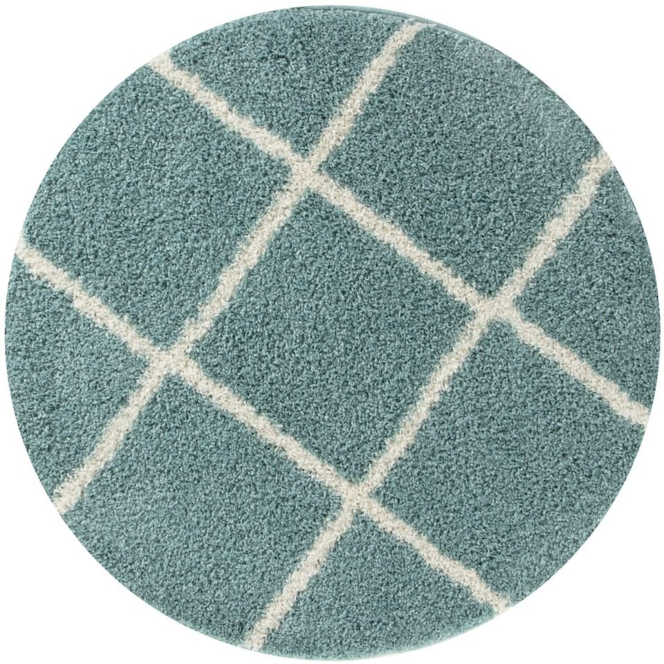 image 1 of The Rugs Moroccan Collection Soft High Pile Shaggy Diamond Floor Rugs and Runners Living Room