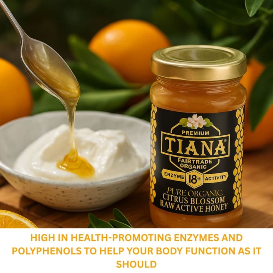 image 1 of TIANA Organics Raw Active Citrus Blossom Honey Diastase 18, 250g P2 | Bronze | Light Amber | Citrus | 2