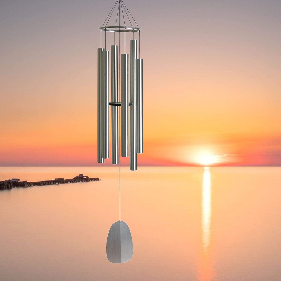 image 1 of Woodstock Extra Large 7 ft Wind Chime - Silver