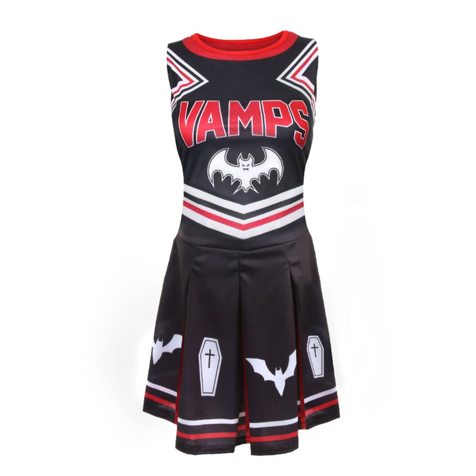image 1 of Vampire Cheerleader Costume | Black | M