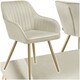 image 1 of Dining Chair Marilyn - quilted velvet, continuous backrest, gold steel legs - per piece Cream | Cream/Gold