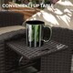 image 5 of Outsunny Rattan Garden Recliner Sun Lounger w/ Flip Table, Dark Brown/Khaki 