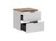 image 4 of Wall Hung White Bathroom Vanity Unit 600mm Oak Countertop Worktop Cabinet with Drawers Ribbed Fluted Adel