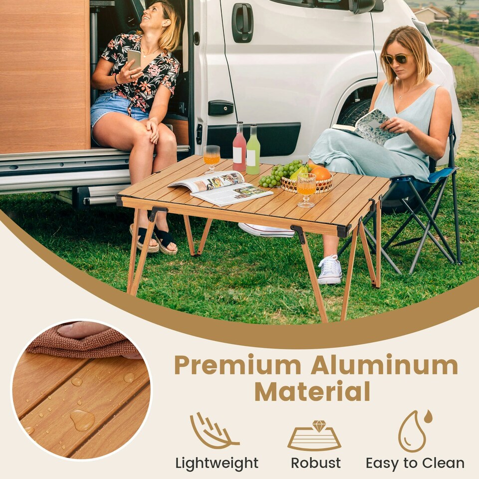 image 1 of COSTWAY Folding Camping Table Picnic Table w/ Storage Bag N/A