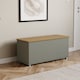 image 10 of Vida Designs Arlington Storage Ottoman Bedroom Hallway Chest Bench, Grey & Oak | Grey | Grey