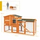 image 7 of PawHut Rabbit Hutch, Guinea Pig Hutch 2 Tier w/ Run & Tray, Asphalt Roof