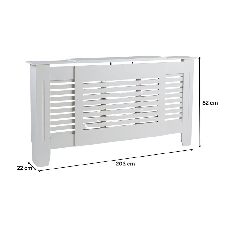 image 1 of Extending Radiator Cover Adjustable Wooden MDF Slatted Grill | White