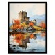 image 1 of Eilean Donan Castle Scotland Watercolour Black Framed Wall Art Print A4