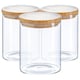 image 1 of Argon Tableware Scandi Glass Storage Jars with Wooden Lids - 750ml - Pack of 3