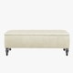 image 1 of Lisbon Plain 90cm Ottoman Storage Bench - Plush Velvet Shoe Bench - Cream  Upholstery Footstool with Storage