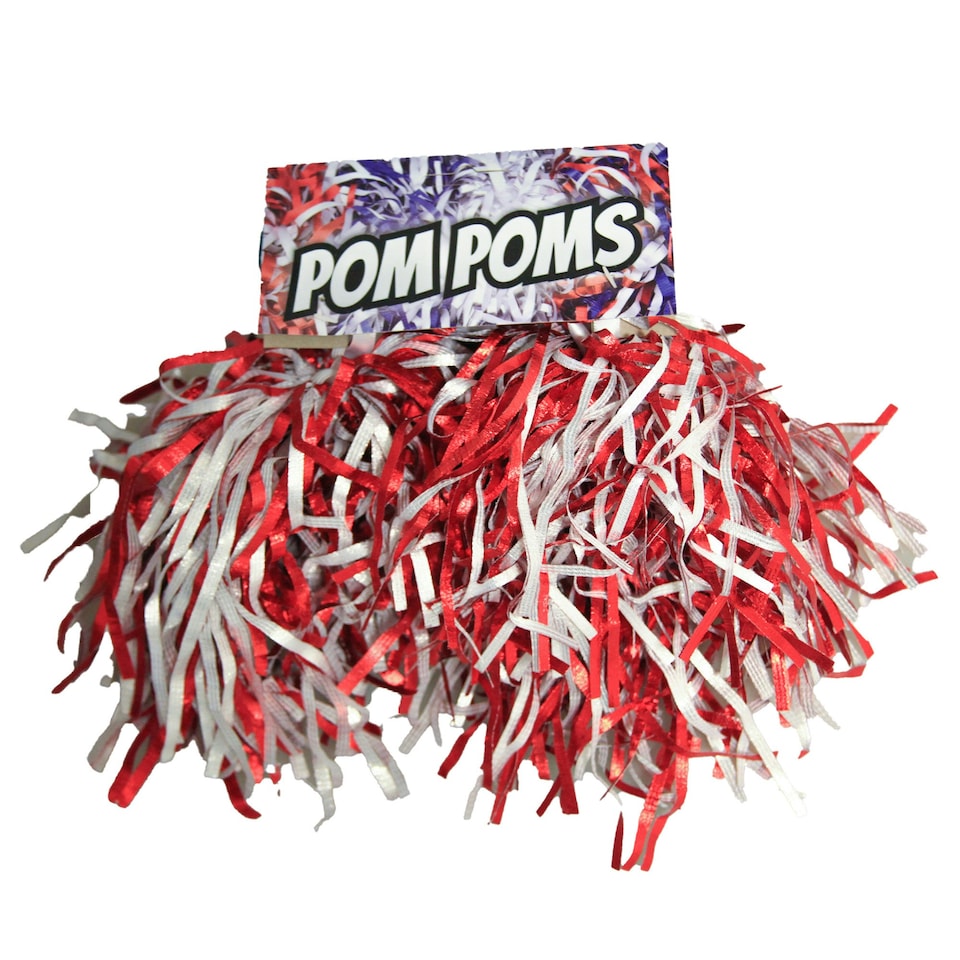 image 1 of Bristol Novelty Pom Poms (Pair) - Red/White - One Size