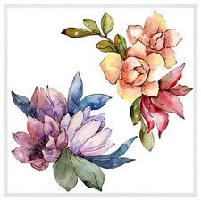 Rainbow flowers (Picture Frame) White | XL