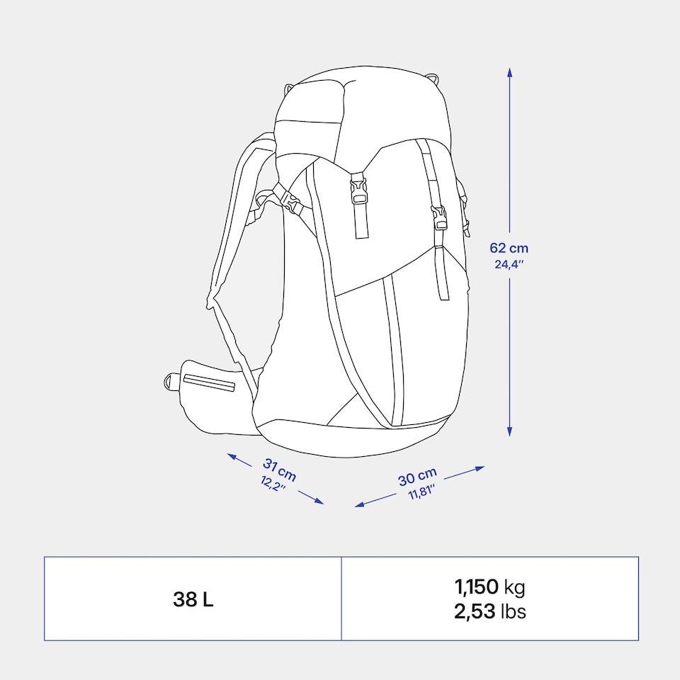 image 1 of Decathlon 38 L hiking backpack MH500