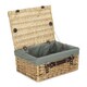 image 4 of 40cm Buff Wicker Picnic Basket with Lining | Grey | Grey | One Size