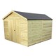 image 3 of 11 x 11 WINDOWLESS T&G Apex Wooden Workshop / Garden Shed + Double Doors (11' x 11' / 11ft x 11ft) (11x11)