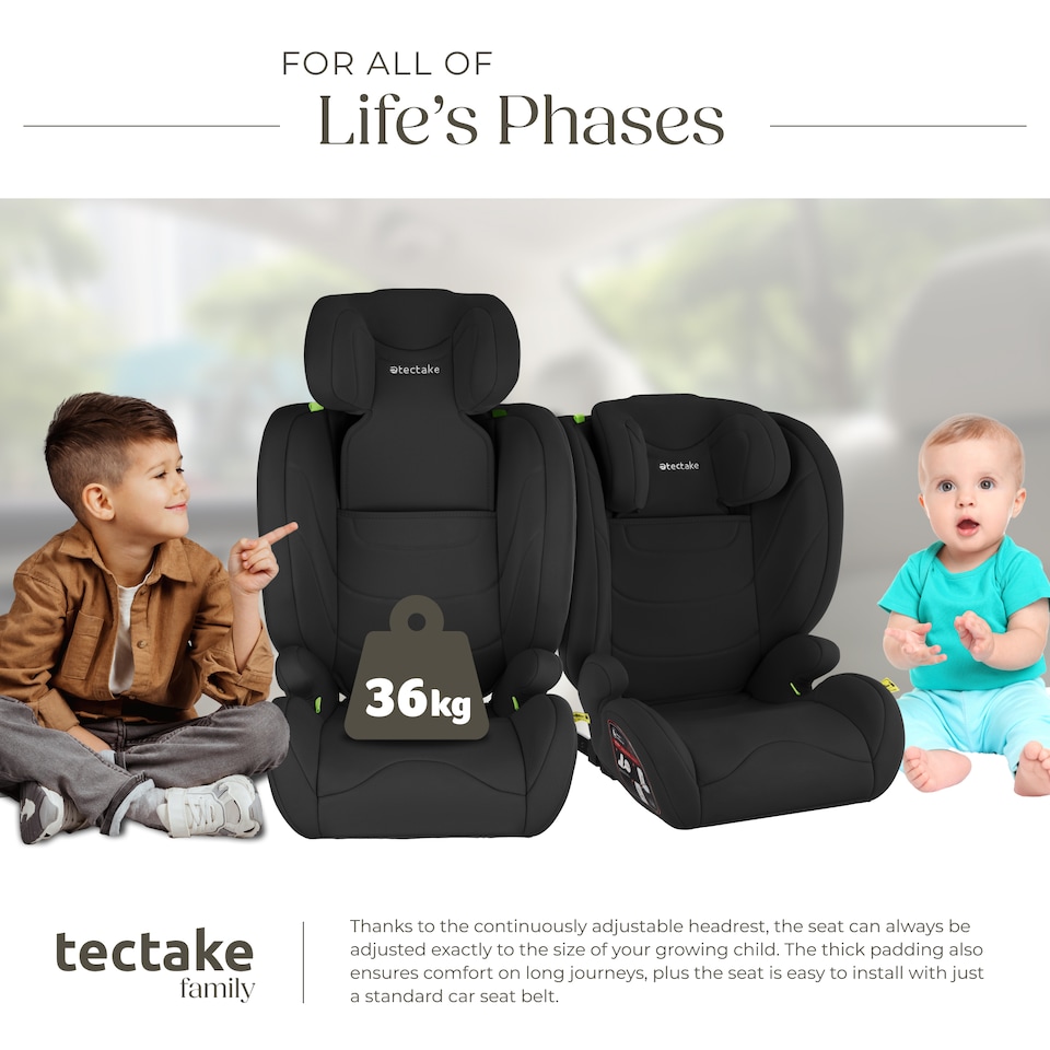 image 1 of Car Seat Levi - ECE R129-03, i-Size and ISOFIX approved, washable cover | Black | black | 45 x 48 x 81 cm | 1