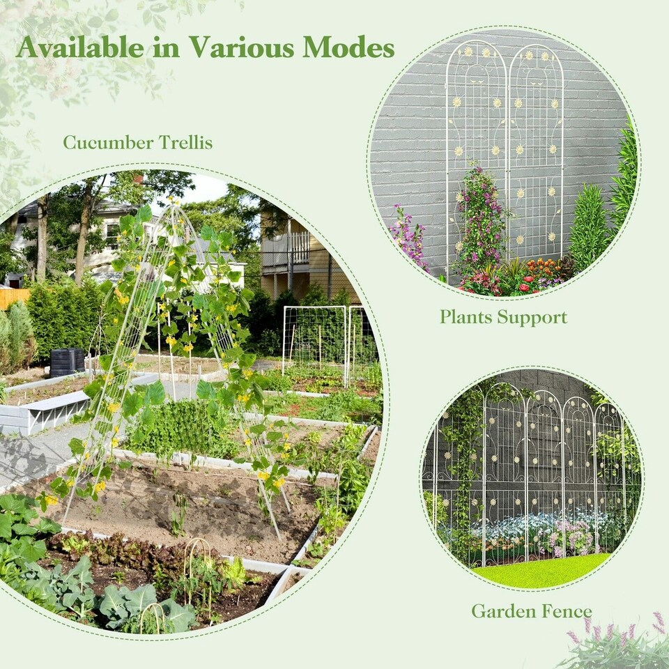 image 1 of COSTWAY 4 Pack Garden Trellis Plant Support Climbing Plants