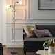 image 2 of Living and Home Modern 2-Head Floor Lamp for Living Room - Black