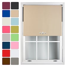 FURNISHED Blackout Roller Blinds with Triple Diamond Eyelets Cut to Size Easy Fit Window Shade - (W)150cm x (L)165cm | Brown | Cappuccino | (W) 150cm x (L) 165cm