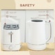 image 7 of HOMCOM 1.7L 3000W Fast Boil Electric Kettle and 2 Slice Toaster Set, White