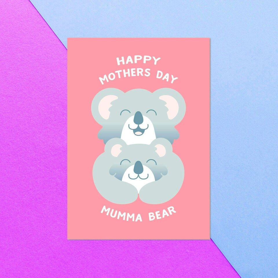 Happy Mothers Day Mumma Bear Greetings Card