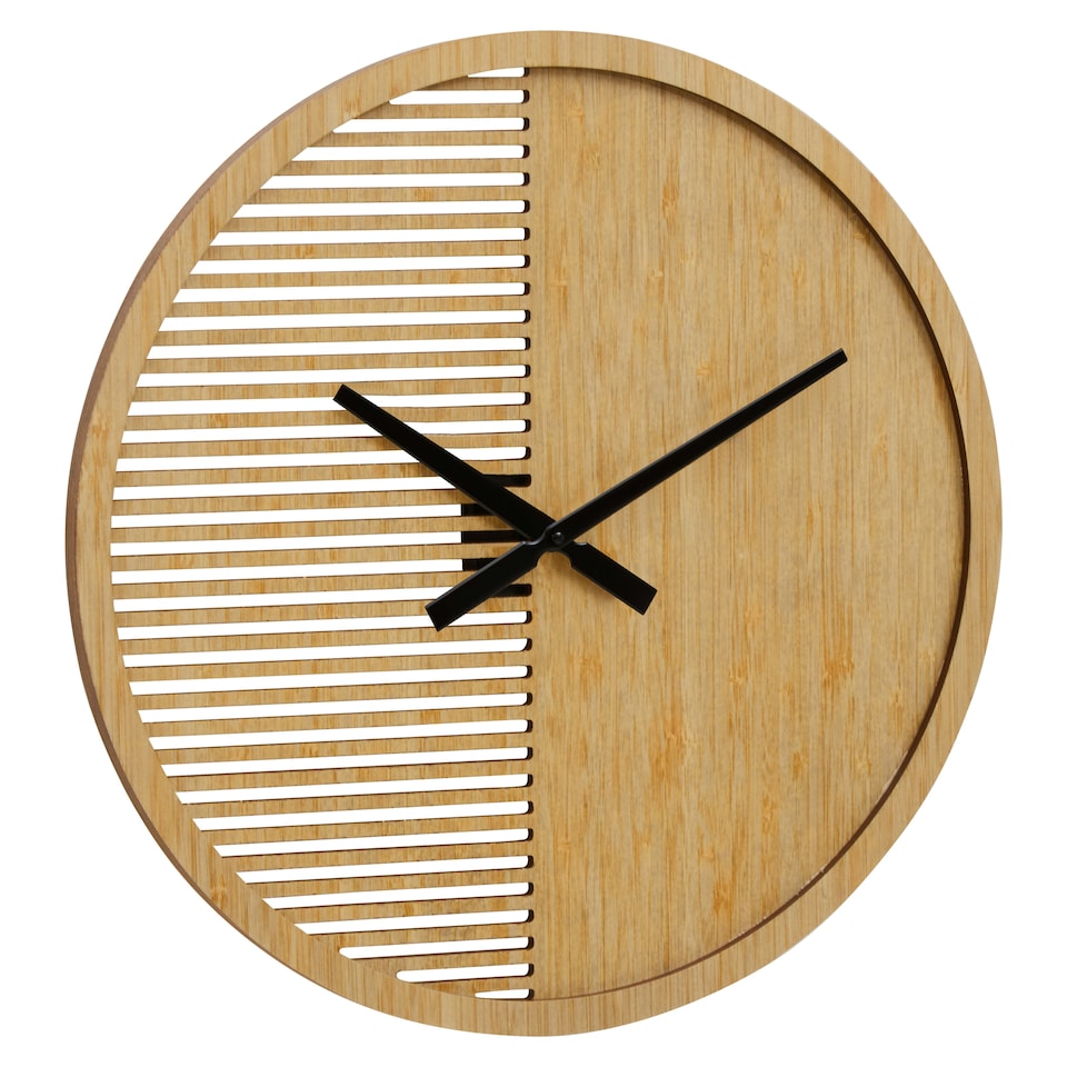 image 1 of Interiors by Premier Easily Maintained Large Wooden Wall Clock, Large Wood Dial Clock In Kitchen, Contemporary Large Wall Clock