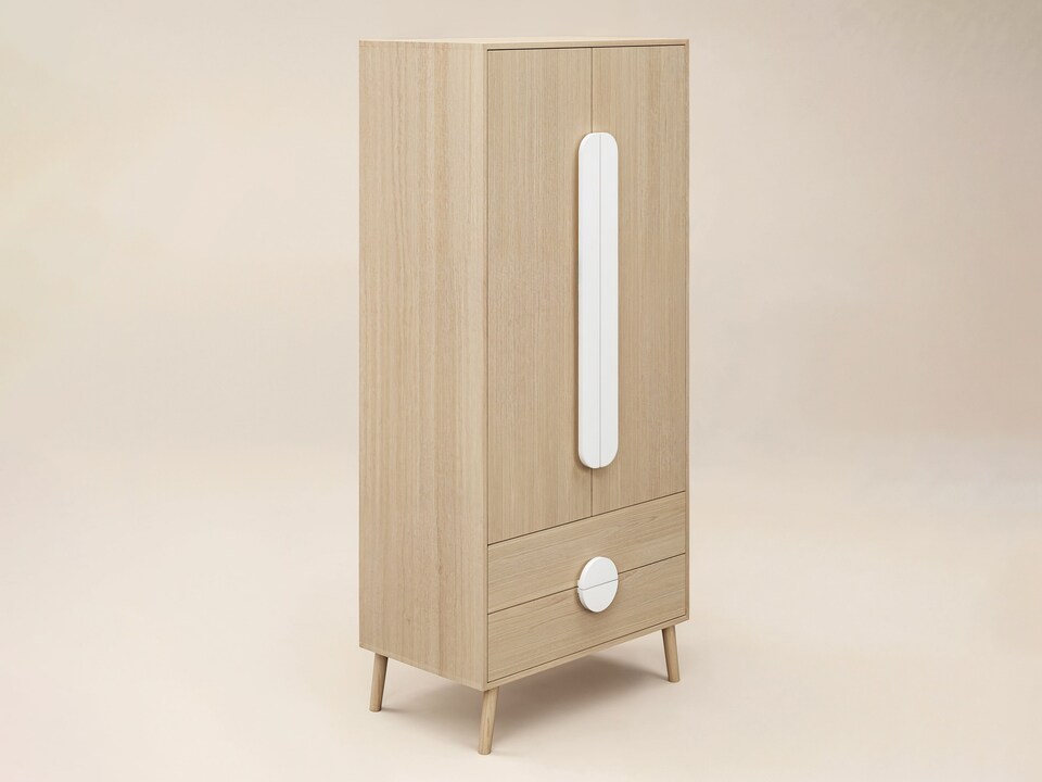 image 1 of Flair Noah 2 Door Wardrobe with 2 Drawers Oak & White