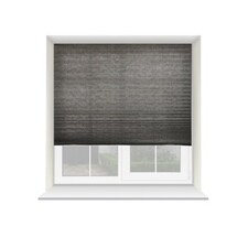 60cm Charcoal Grey Temporary Self Adhesive Dimout Pleated Window Blind 200cm Drop Grey | Grey