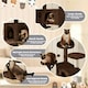 image 4 of Yaheetech 137cm Tall Cat Tree with Scratching Posts Brown