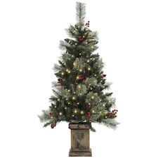 HOMCOM 1.2m Prelit Christmas Tree with 100 Warm White LED Lights and 8 Modes