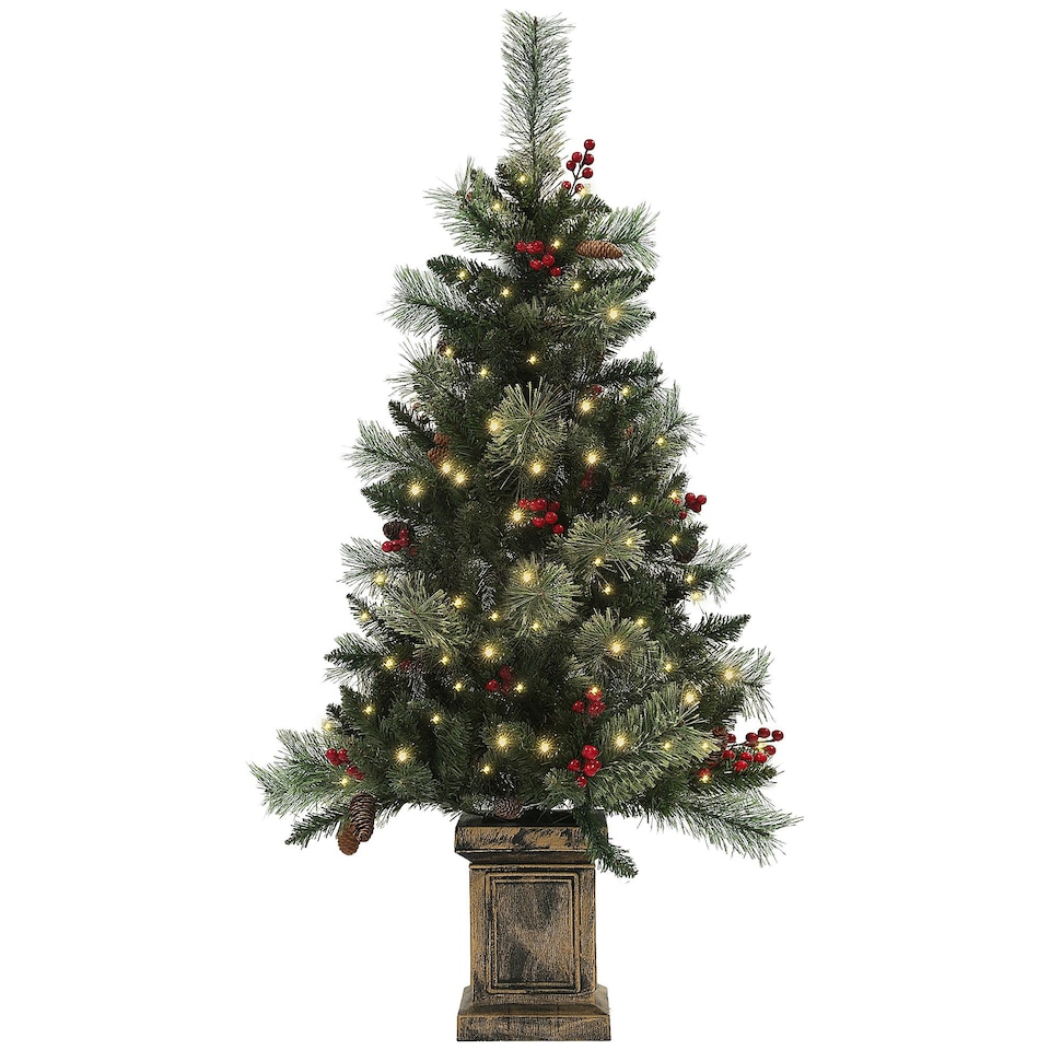 image 1 of HOMCOM 1.2m Prelit Christmas Tree with 100 Warm White LED Lights and 8 Modes