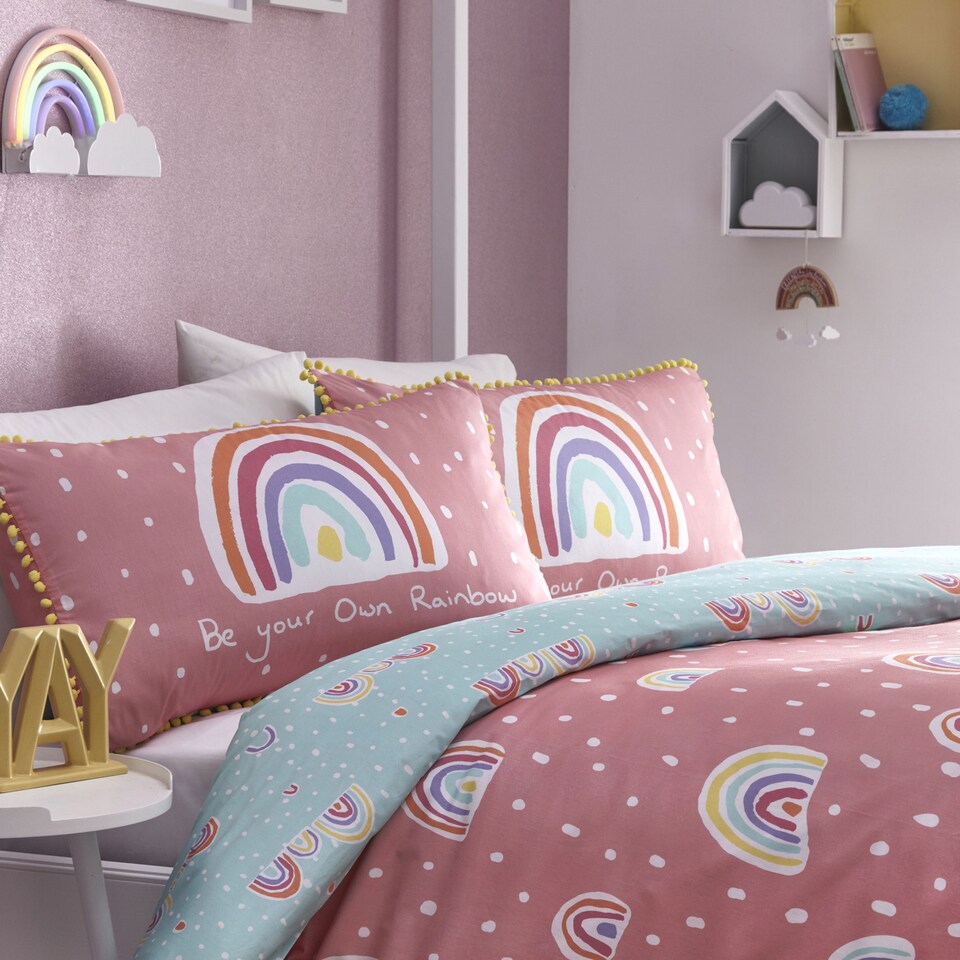 image 1 of Appletree Rainbow Pom Duvet Cover Set Multi