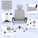 image 6 of Vinsetto Mesh Office Chair, Computer Chair with Rotatable Headrest, Grey