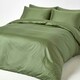 image 3 of Homescapes Moss Green Organic Cotton Deep Fitted Sheet 18 inch 400 Thread count, Super King Green | Super King