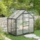 image 2 of Outsunny 6x4ft Walk-In Polycarbonate Greenhouse Plant Grow Galvanized
