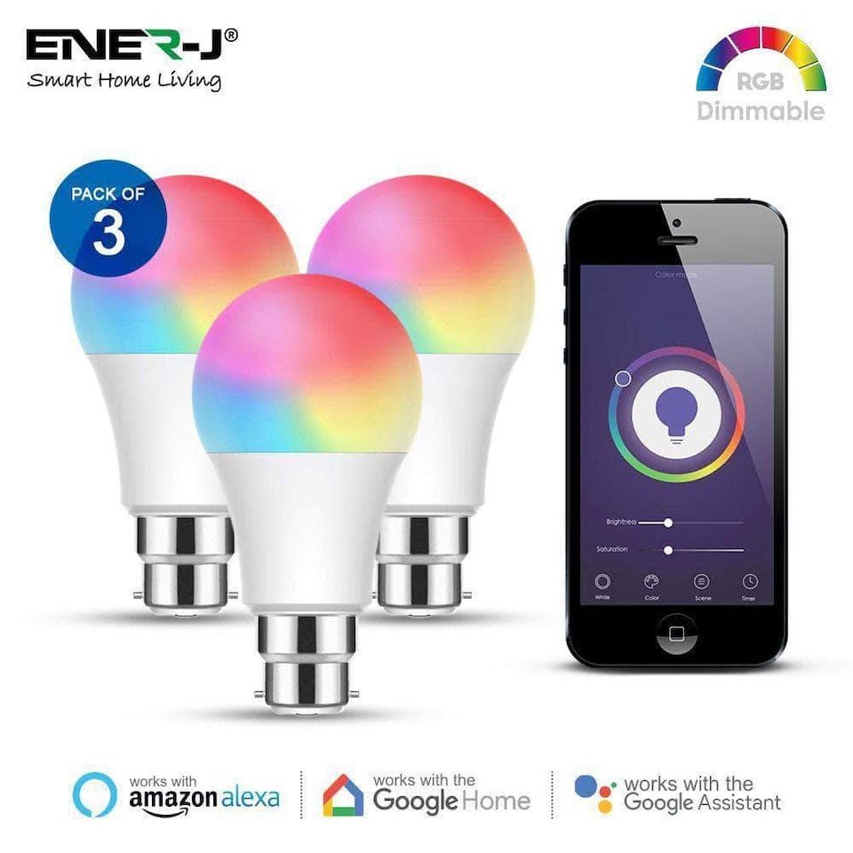 9W Smart Color Changing Light Bulb, B22 RGB CCT Colour Changing Bulbs ...