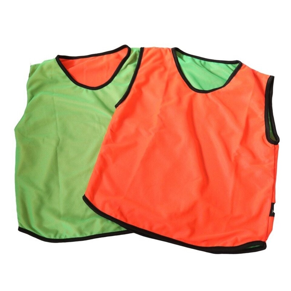 image 1 of Precision Childrens/Kids Reversible Mesh Training Bib - Orange/Green - 4-9 Years