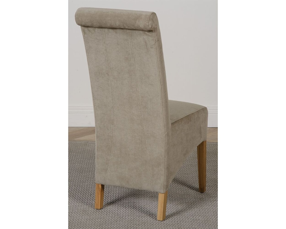 image 1 of Kuba 150 x 85 cm Chunky Medium Oak Dining Table and 4 Montana Fabric Chairs | Grey | Grey