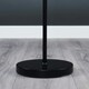 image 1 of ValueLights Floor Lamp Base In Black Metal Finish With Black Gold Drum Shade