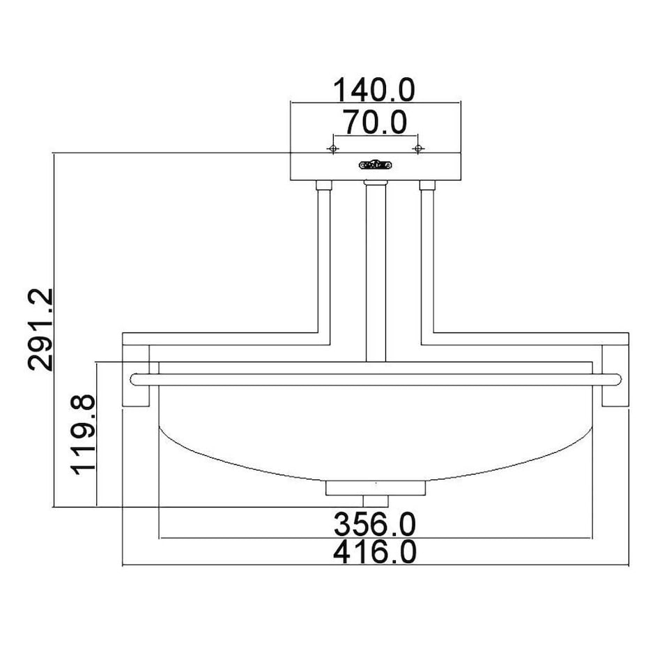 image 1 of Taylor 3 Light Semi Flush Light - Polished Chrome Finish, G9